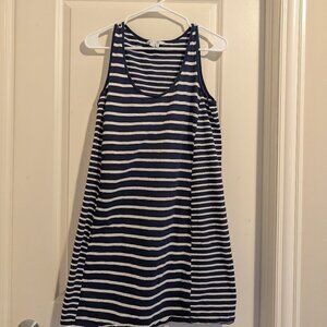 Boden Navy and White Striped Midi Tank Dress